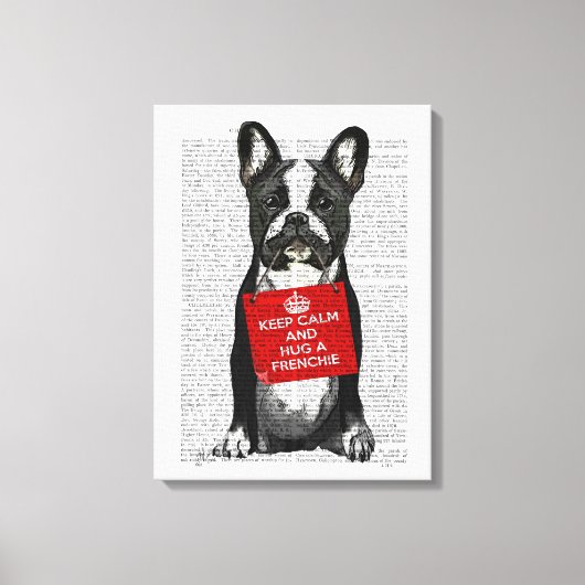 Hug a Frenchie Canvas Afdruk (Voorkant)