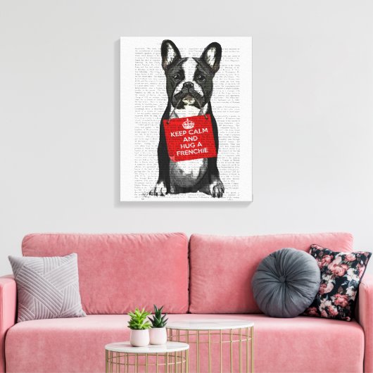 Hug a Frenchie Canvas Afdruk (Insitu (Woonkamer))
