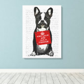 Hug a Frenchie Canvas Afdruk (Insitu (Houten vloer))