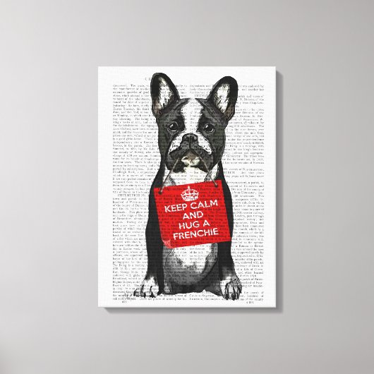Hug a Frenchie Canvas Afdruk (Voorkant)