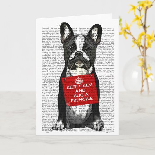 Hug a Frenchie Kaart (Gele Bloem)