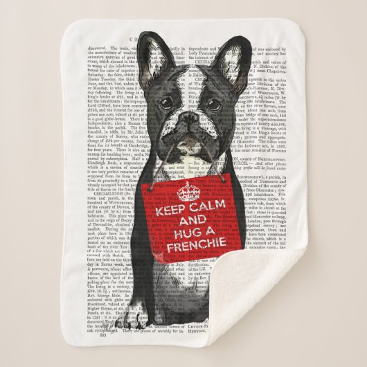 Hug a Frenchie Sherpa Deken (Voorkant)