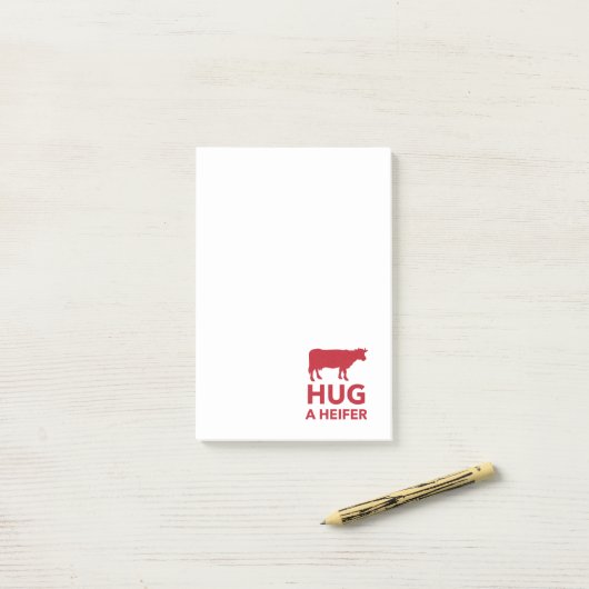 Hug a Heifer Funny Dairy Boerderij Post-it® Notes (Op bureau)