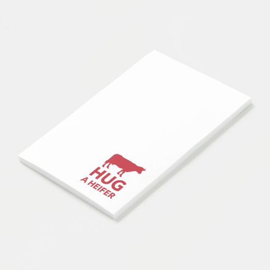 Hug a Heifer Funny Dairy Boerderij Post-it® Notes (Schuin)