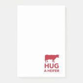 Hug a Heifer Funny Dairy Boerderij Post-it® Notes (Voorkant)