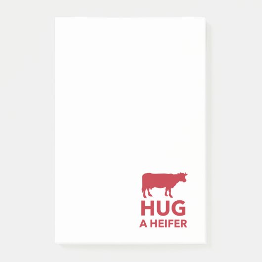 Hug a Heifer Funny Dairy Boerderij Post-it® Notes (Voorkant)