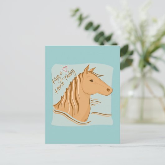 Hug A Horse Briefkaart (Staand voorkant)