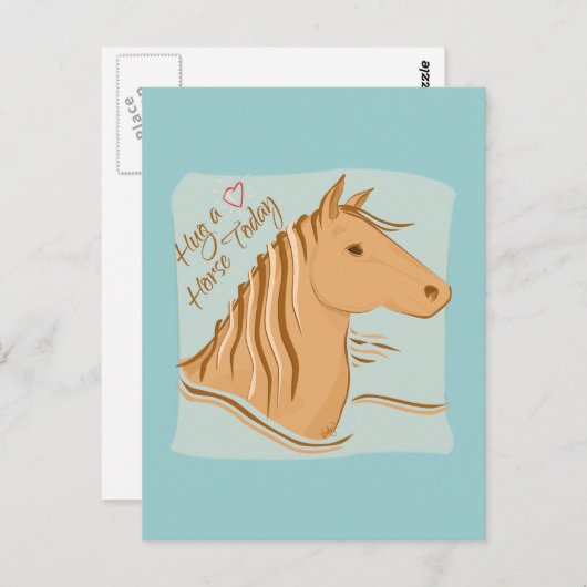 Hug A Horse Briefkaart (Voorkant / Achterkant)