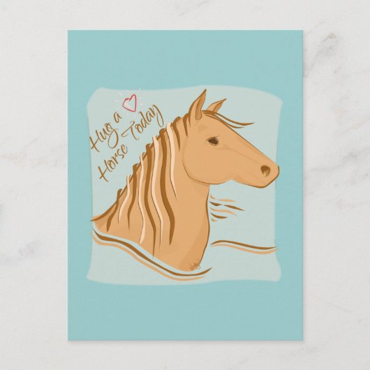 Hug A Horse Briefkaart (Voorkant)