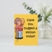 Hug A Lesbian Briefkaart (Staand voorkant)