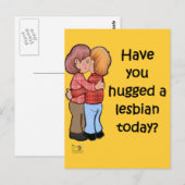 Hug A Lesbian Briefkaart (Voorkant / Achterkant)