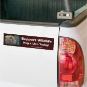 HUG A LION Wildlife-Supporter Fun Bumpersticker (Op Truck)
