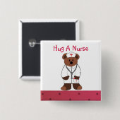 Hug A Nurse Vierkante Button 5,1 Cm (Voorkant /achterkant)