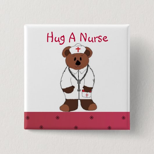 Hug A Nurse Vierkante Button 5,1 Cm (Voorkant)