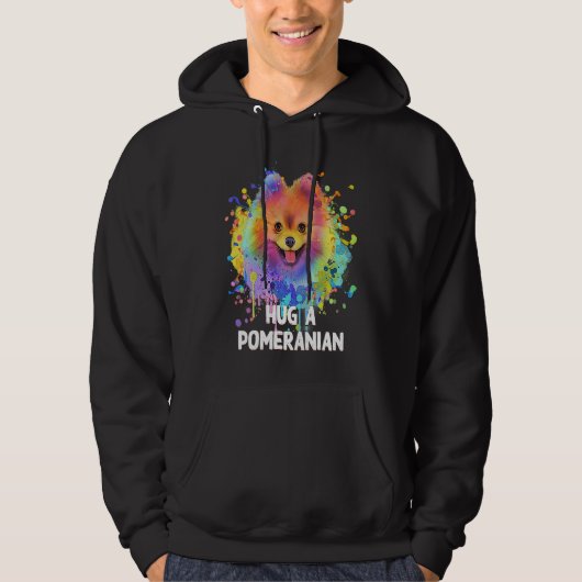 Hug a Pomeranian Dog  Sayings Pets Quotes Pom Pom Hoodie (Voorkant)