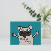 Hug a Pug Briefkaart (Staand voorkant)