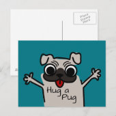 Hug a Pug Briefkaart (Voorkant / Achterkant)