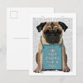 Hug a Pug Briefkaart (Voorkant / Achterkant)