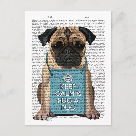 Hug a Pug Briefkaart (Voorkant)