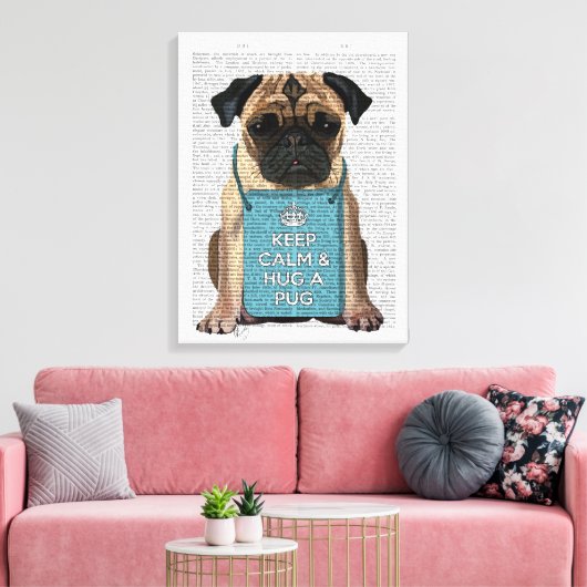 Hug a Pug Canvas Afdruk (Insitu (Woonkamer))