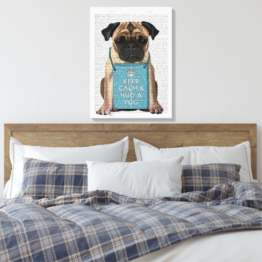 Hug a Pug Canvas Afdruk (Insitu (Slaapkamer))