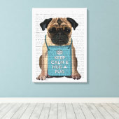 Hug a Pug Canvas Afdruk (Insitu (Houten vloer))