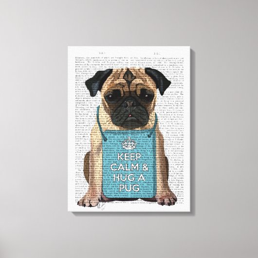 Hug a Pug Canvas Afdruk (Voorkant)