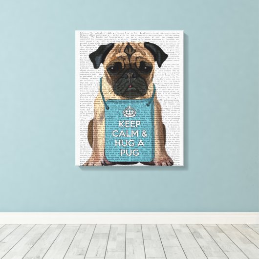 Hug a Pug Canvas Afdruk (Insitu (Houten vloer))