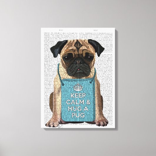 Hug a Pug Canvas Afdruk (Voorkant)