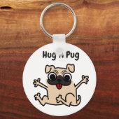 Hug A Pug Dog Sleutelhanger (Voorkant)