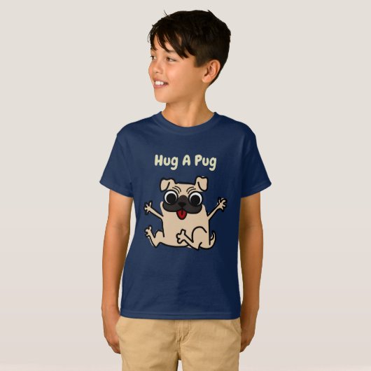Hug A Pug Dog T-shirt (Voorkant volledig)