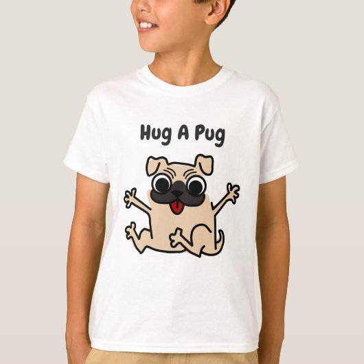 Hug A Pug Dog T-shirt (Voorkant)