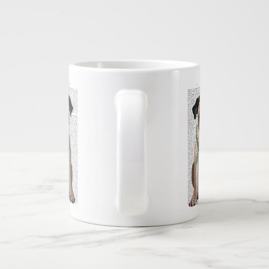 Hug a Pug Grote Koffiekop (Achterkant)