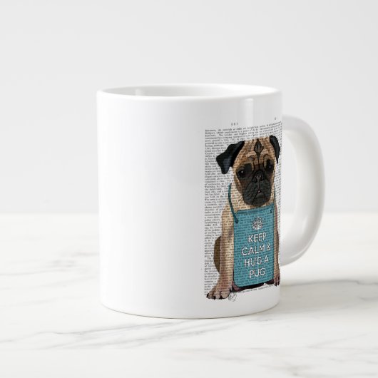 Hug a Pug Grote Koffiekop (Voorkant rechts)