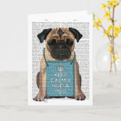 Hug a Pug Kaart (Gele Bloem)