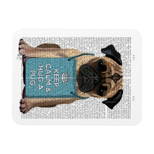Hug a Pug Magneet (Horizontaal)