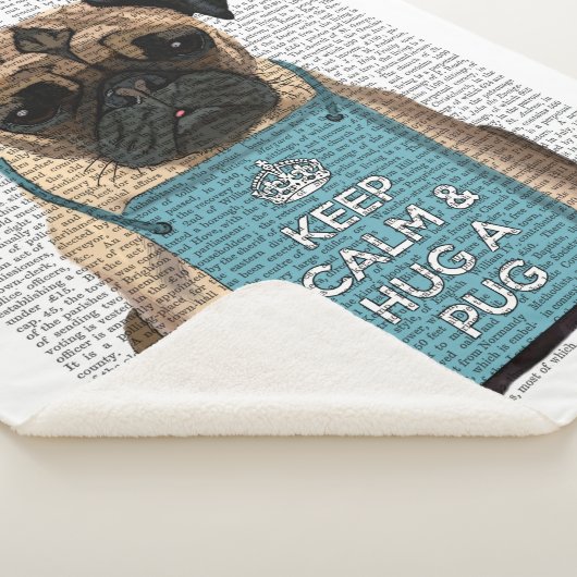 Hug a Pug Sherpa Deken (3/4)