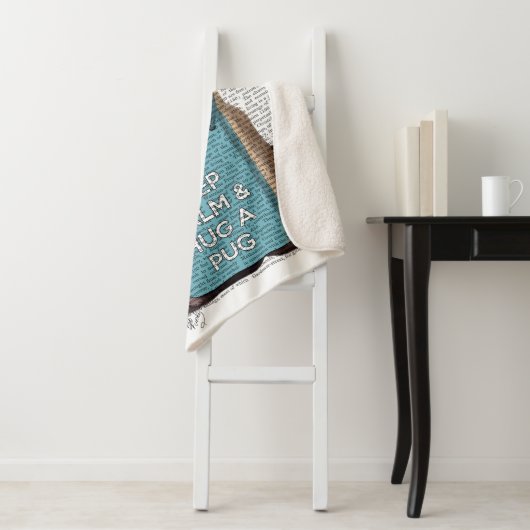 Hug a Pug Sherpa Deken (In situ)