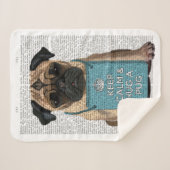 Hug a Pug Sherpa Deken (Voorkant (horizontaal))