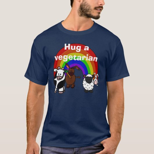 Hug a Veggie Dark T-shirt (Voorkant)