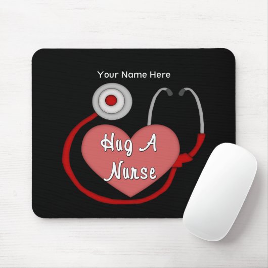 Hug A verpleegster (gepersonaliseerd) Muismat (Met muis)