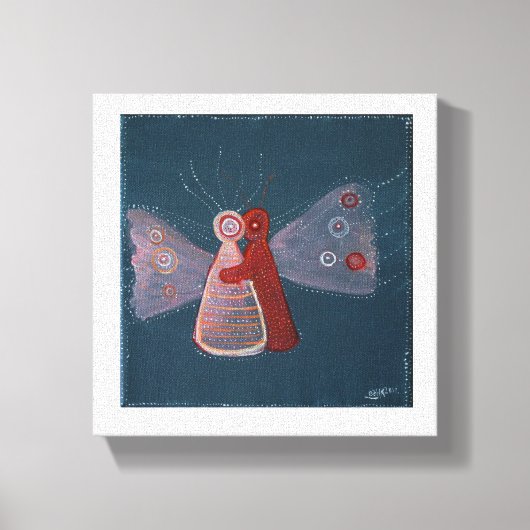 Hug abstract schilderen Gewikkeld Canvas (Voorkant)