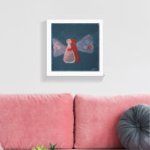Hug abstract schilderen Gewikkeld Canvas Afdruk (Insitu (Woonkamer))