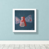 Hug abstract schilderen Gewikkeld Canvas Afdruk (Insitu (Houten vloer))