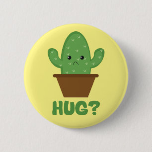 Hug? (Cactus Humor) - Funny Novelty Ronde Button 5,7 Cm