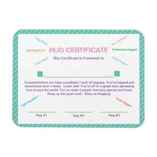 Hug Certificate Good Behaviour Award Magneet