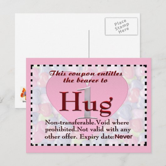 Hug Coupon Briefkaart (Voorkant / Achterkant)