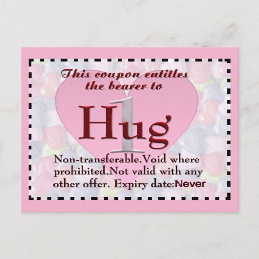 Hug Coupon Briefkaart (Voorkant)