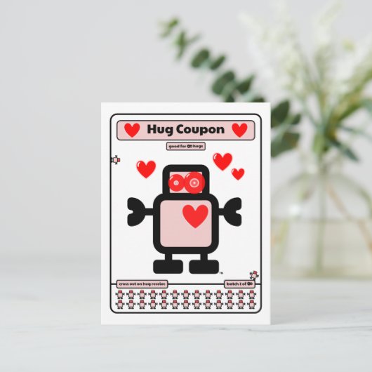 Hug Coupon Briefkaart (Staand voorkant)