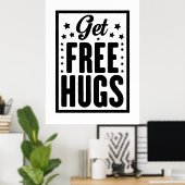 Hug Day - Fun Retro Adverteren Poster (Thuiskantoor)